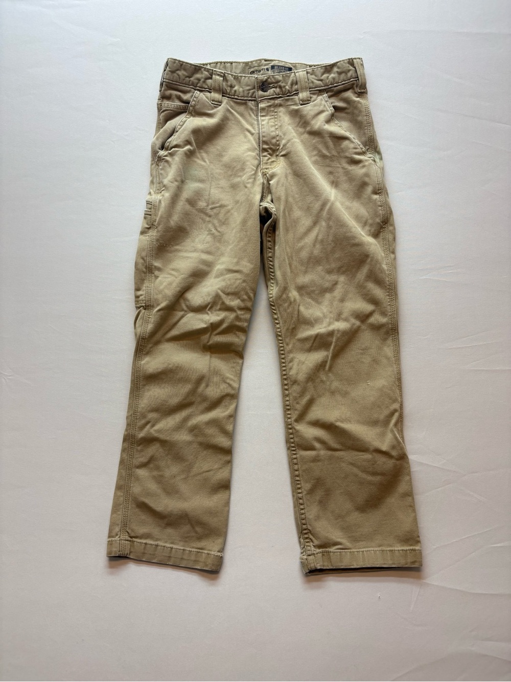 Carhartt Rugged Flex Relaxed Fit Canvas Work Pants Men 30x28 BN2291-M Distressed